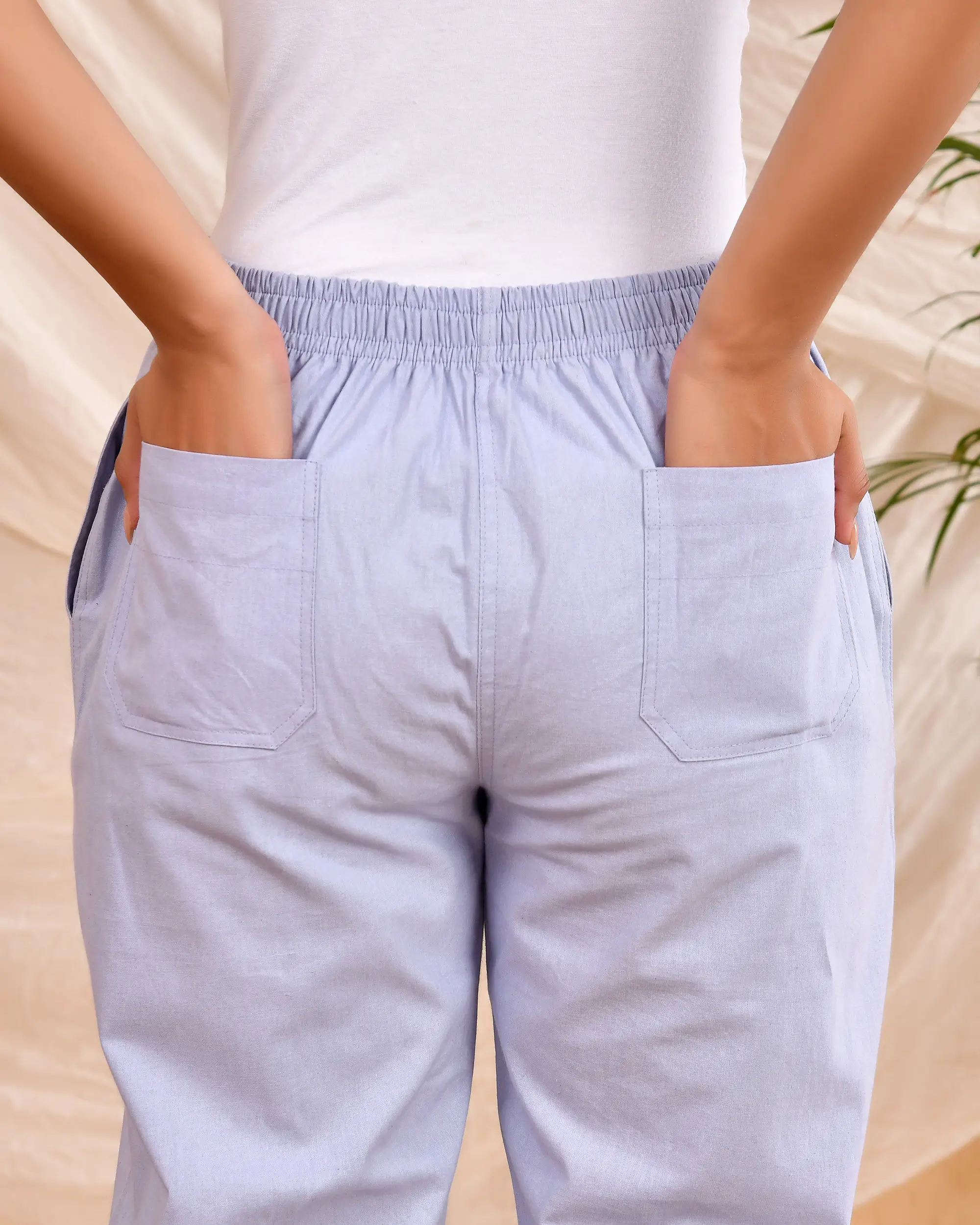 Lavender Grey Solid Straight Pants - Image 9