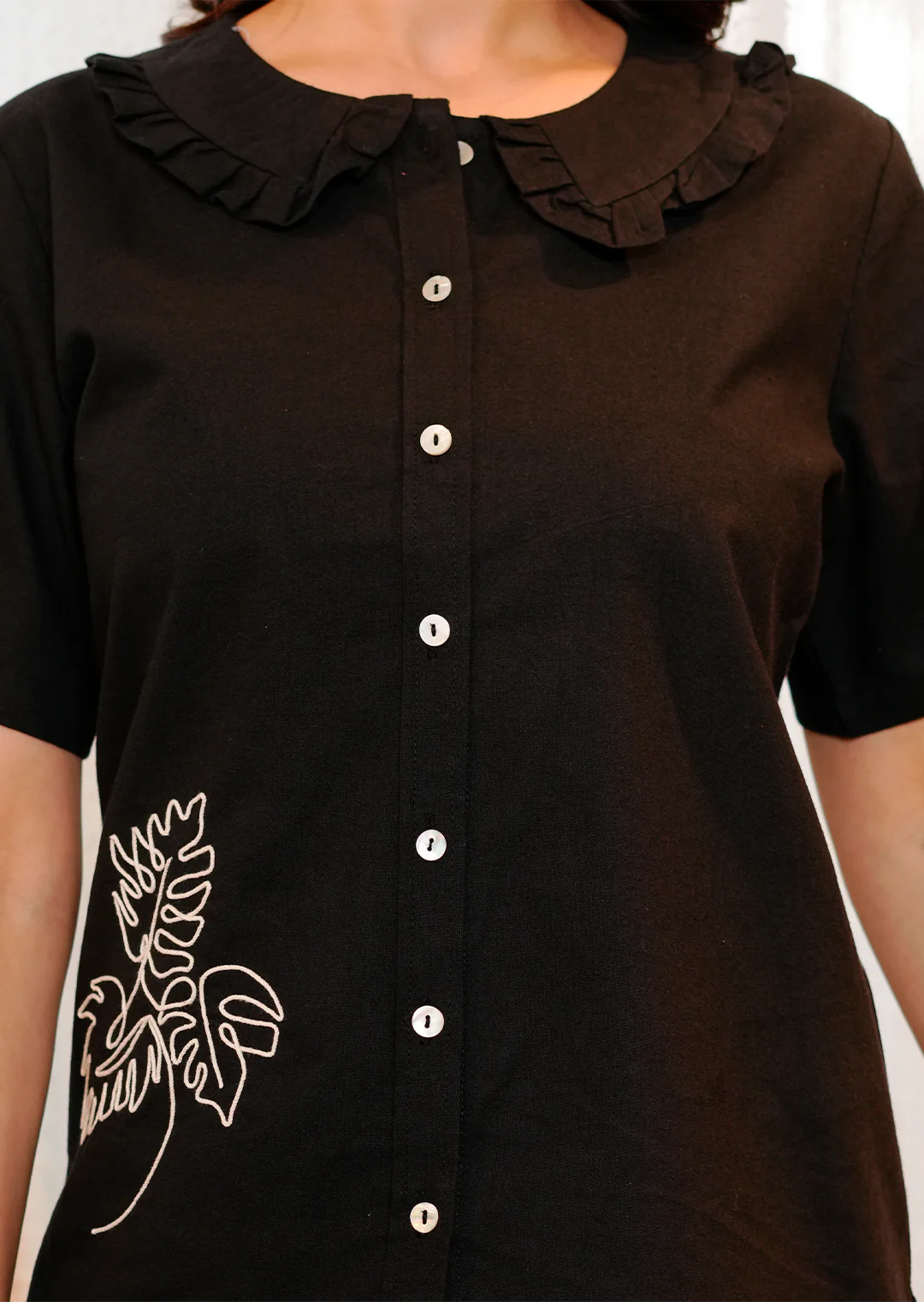 Black  Embroidered Co-ord Set - Image 3