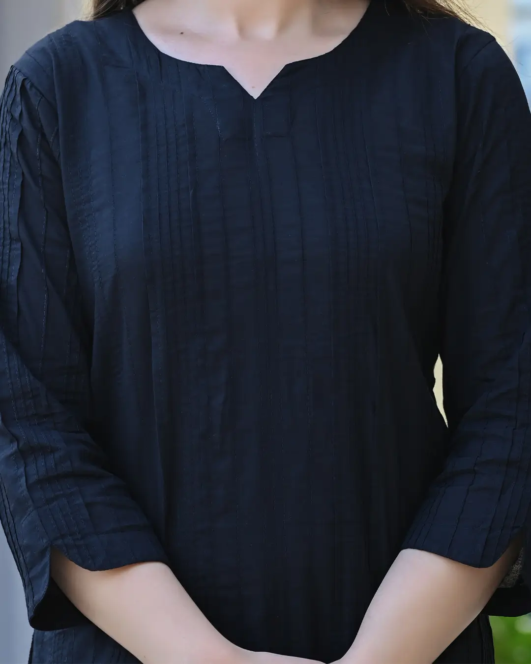Black Everyday Cotton Kurti - Image 3