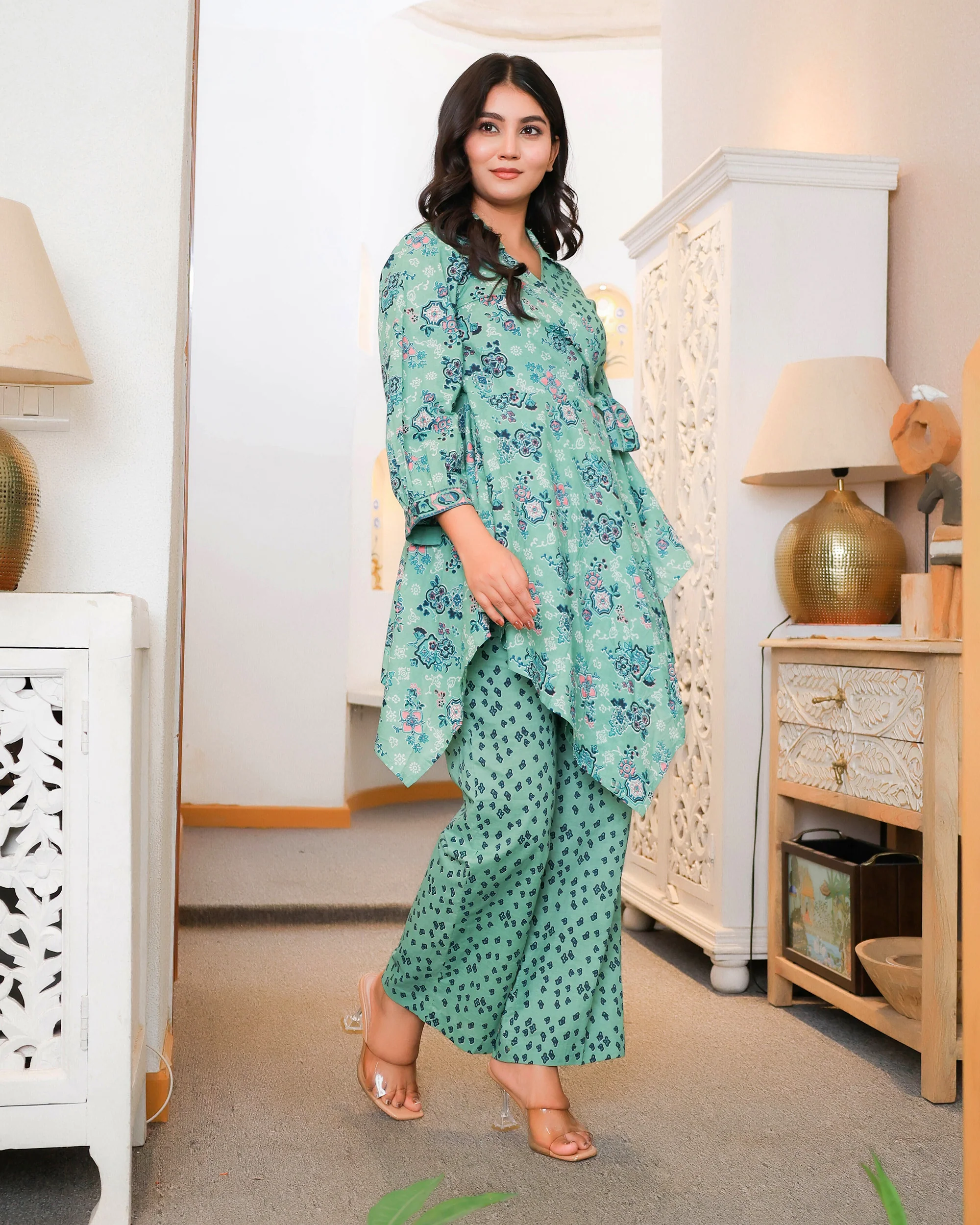Floral and Geometric Mixed Prints Green Base - Image 6