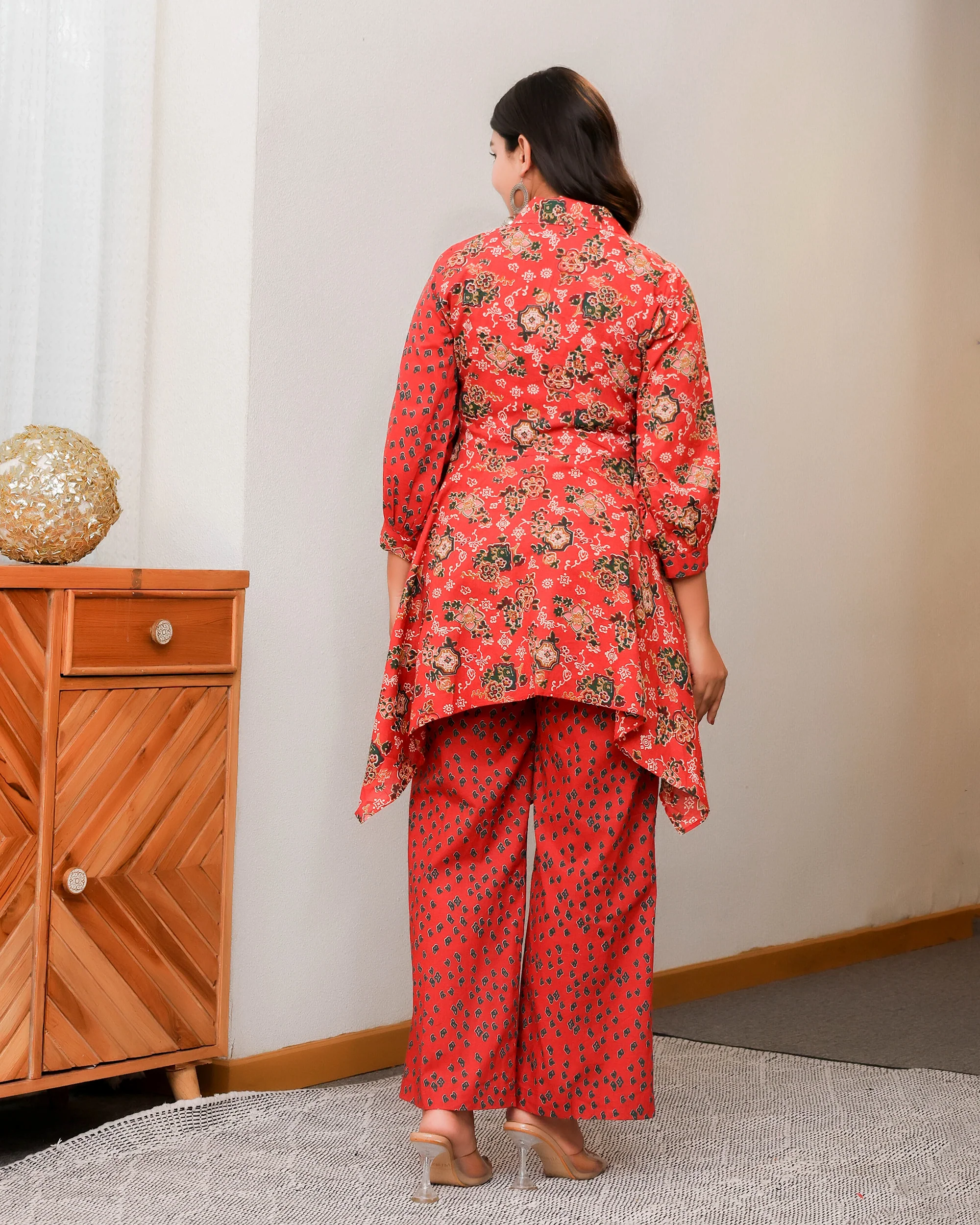 Floral and Geometric Mixed Prints In Red Base - Image 4