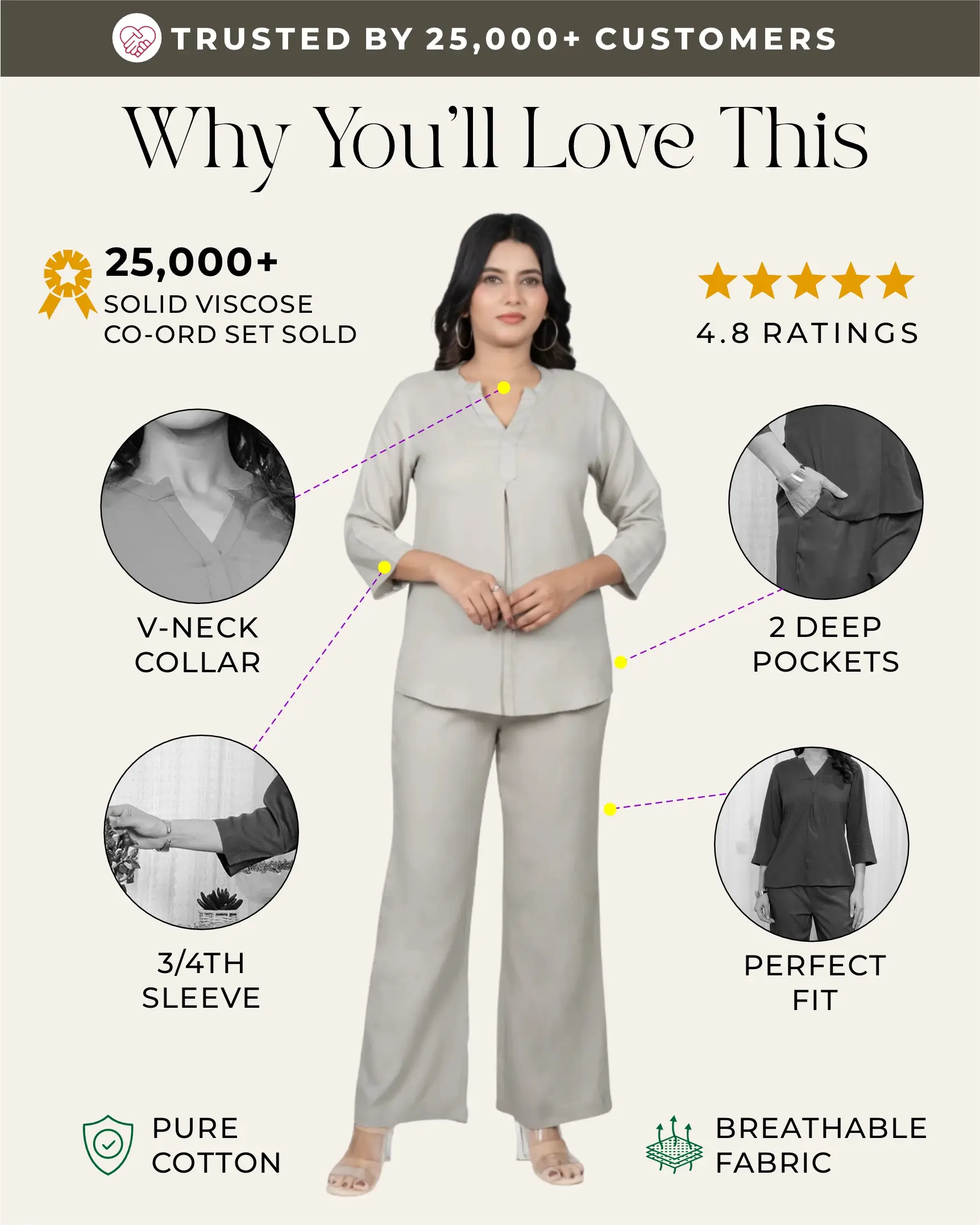 Grey Viscose co-ord set - Image 2