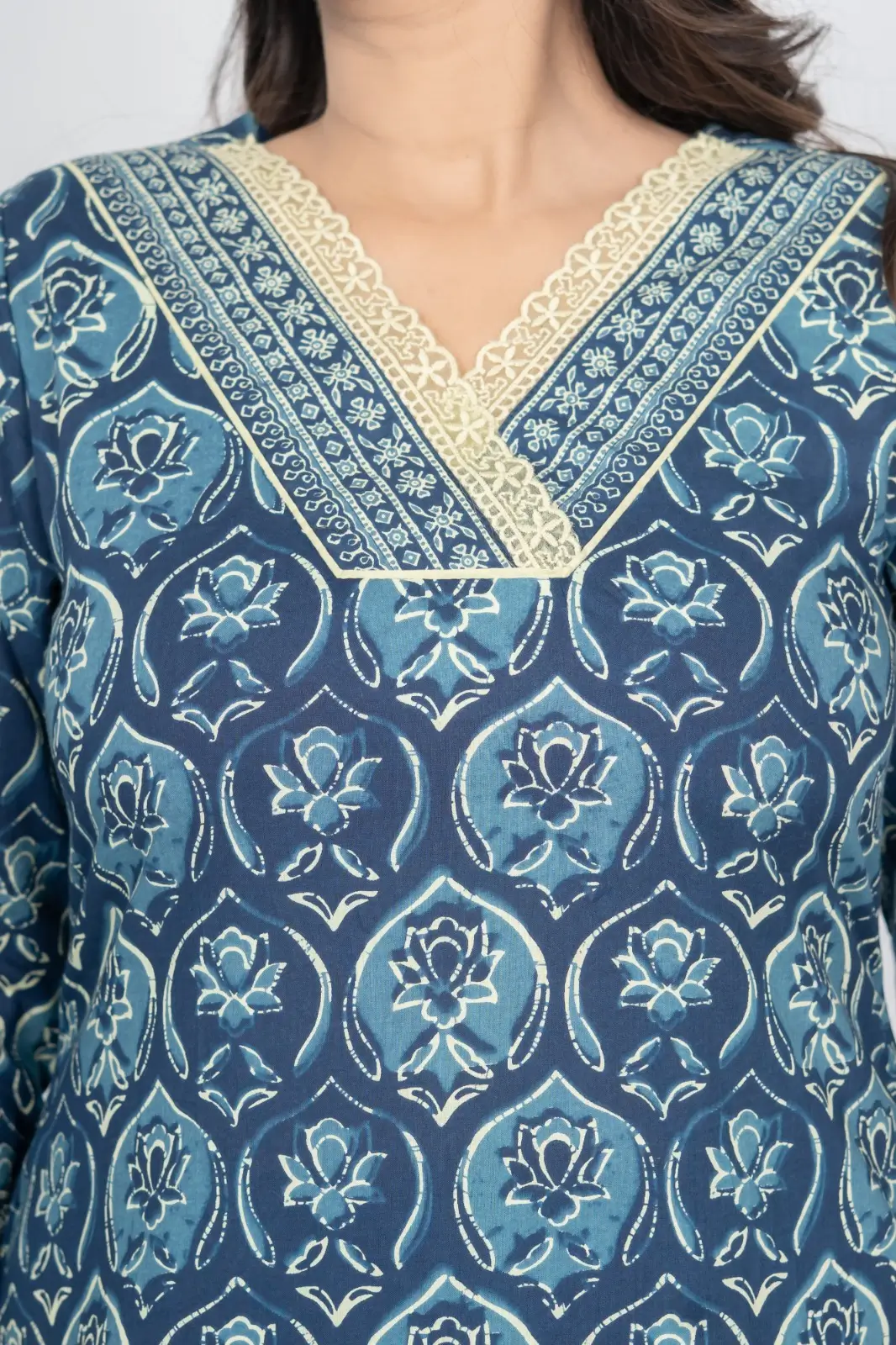 Indigo Blue Straight Kurti - Image 3