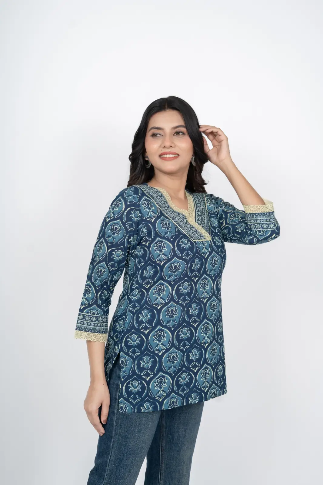 Indigo Blue Straight Kurti - Image 6