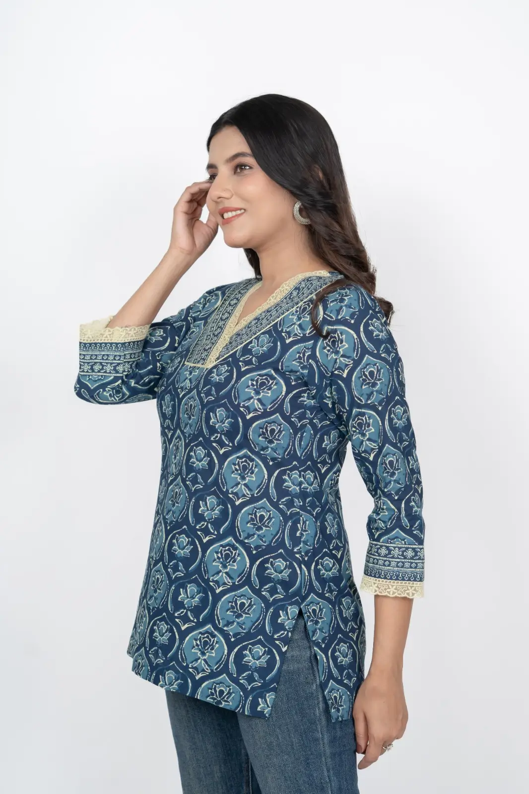 Indigo Blue Straight Kurti - Image 7