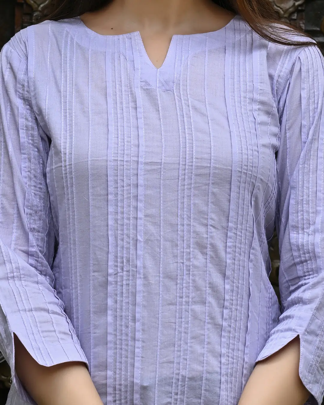 Lavender Everyday Cotton Kurti - Image 3