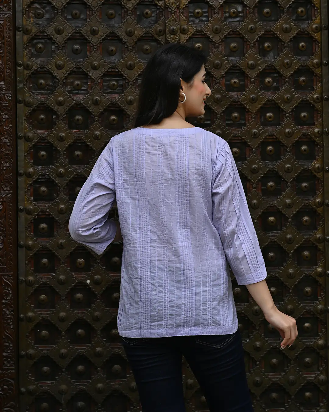 Lavender Everyday Cotton Kurti - Image 4