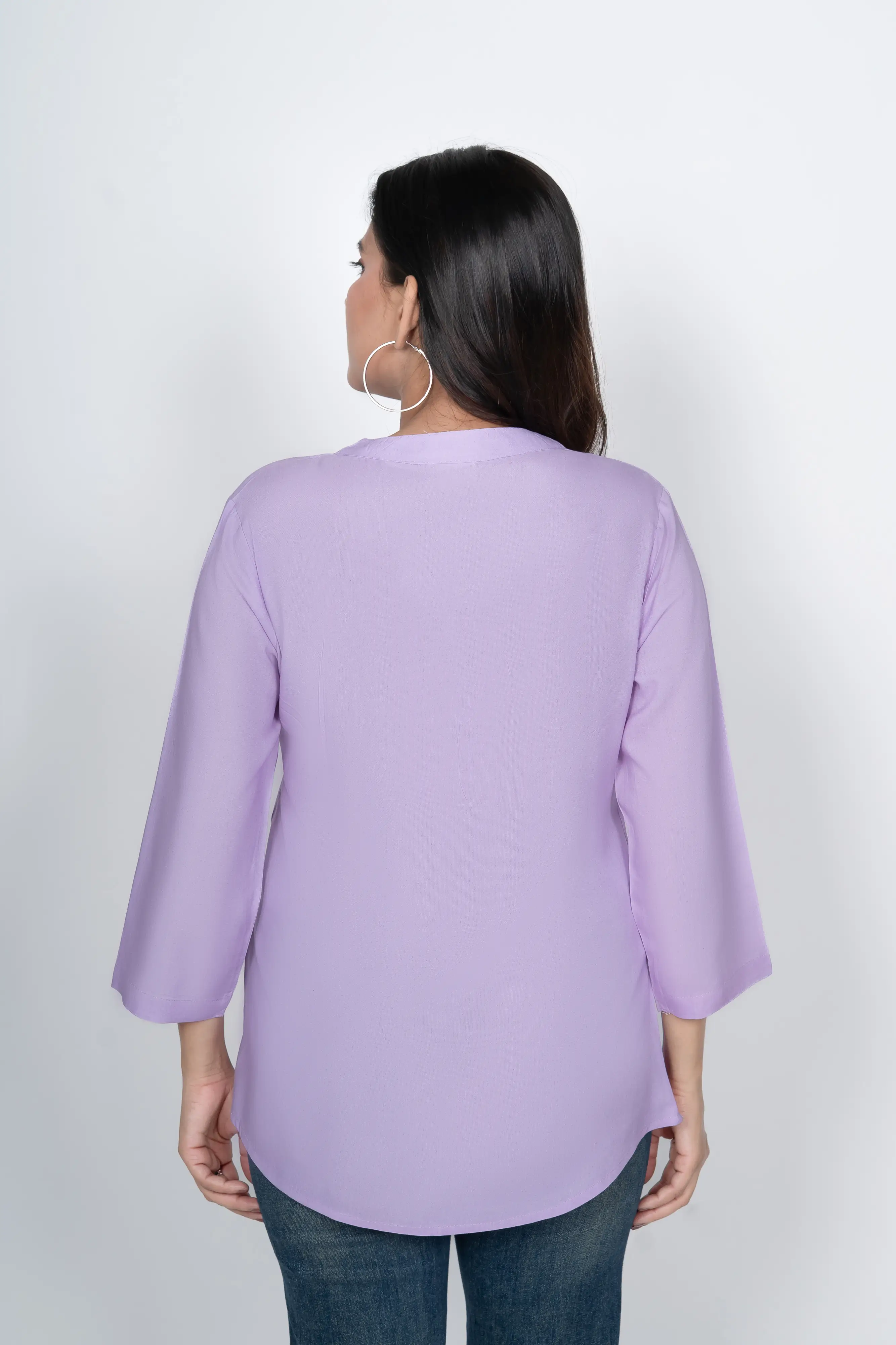Lavender Viscose Pleated Top - Image 4