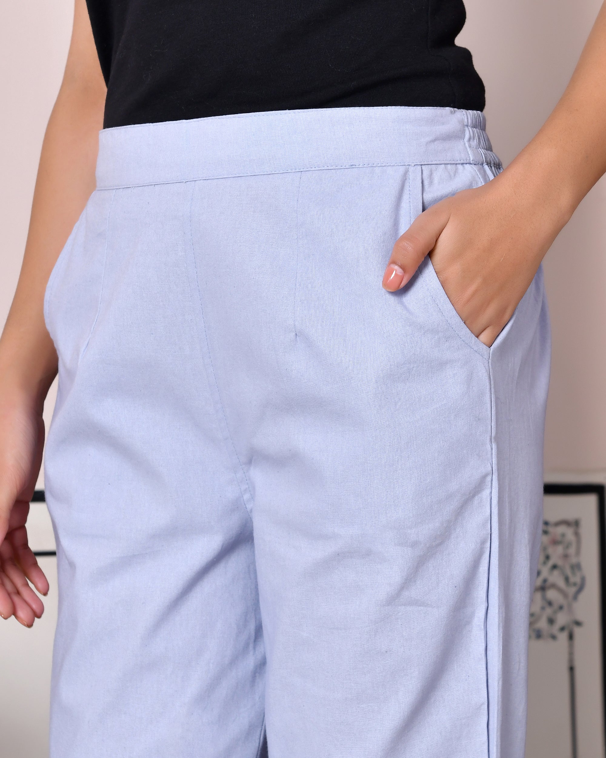 LAVENDER GRAY AIRY LINEN PANTS - Image 3