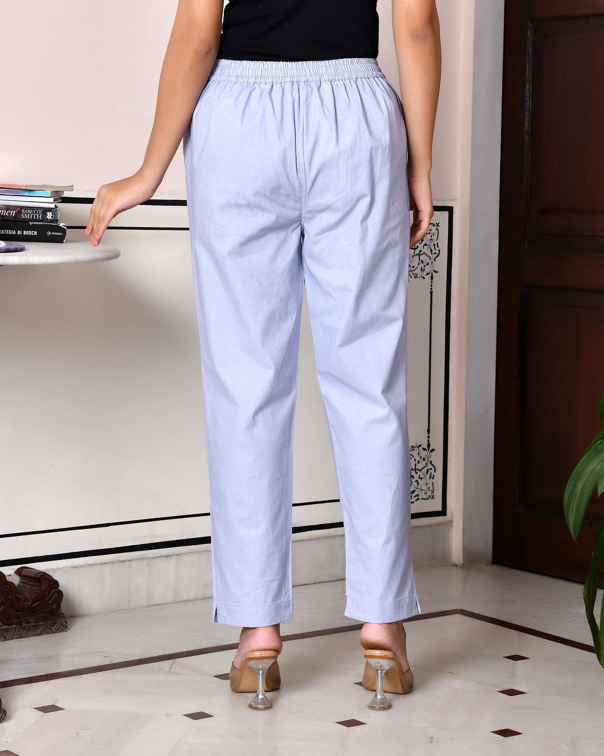 LAVENDER GRAY AIRY LINEN PANTS - Image 4