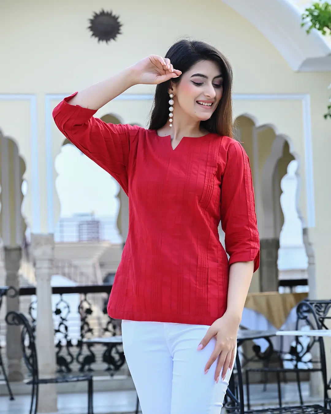 Maroon Everyday Cotton Kurti - Image 6