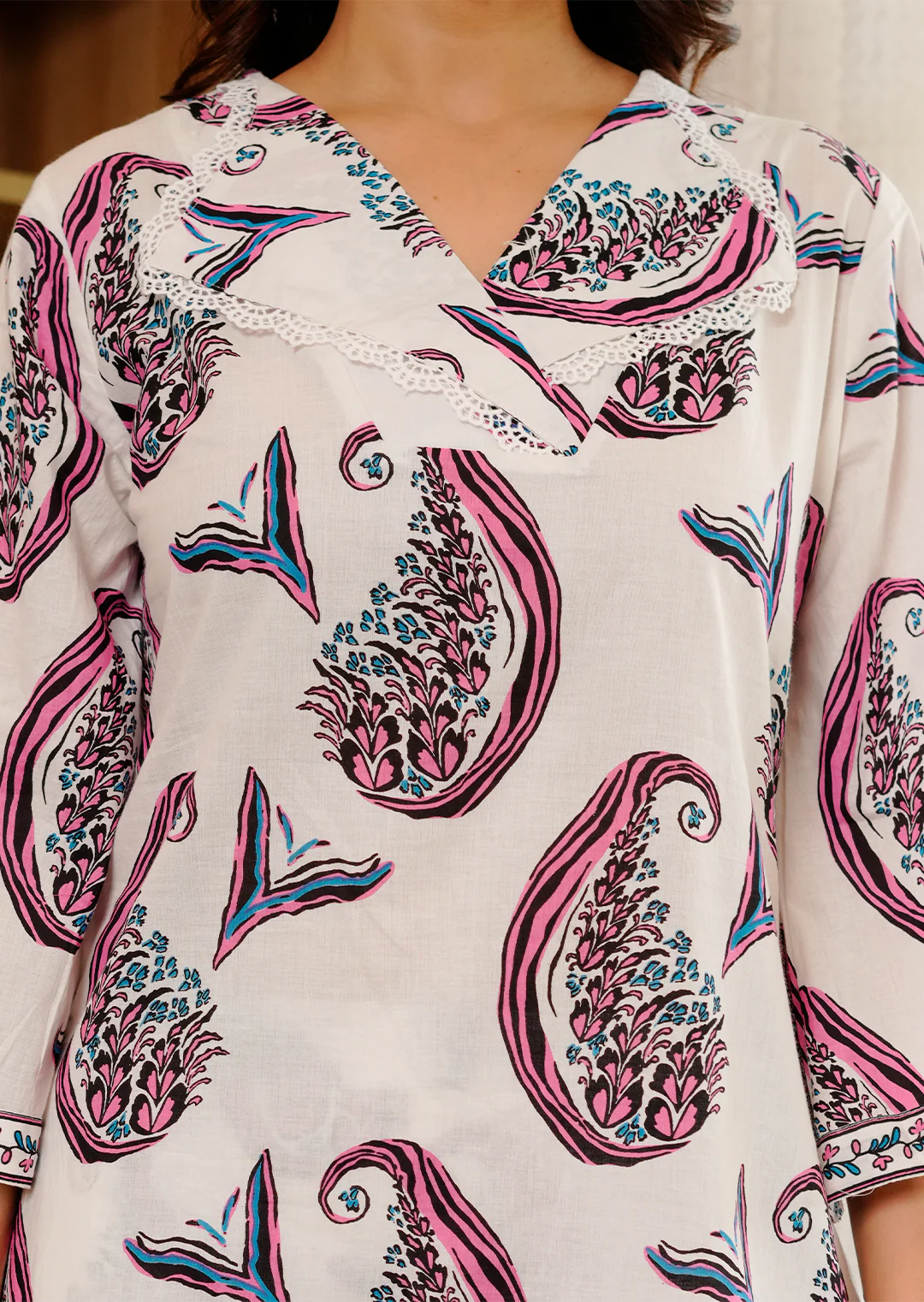 Paisley printed cotton co-ord set - Image 8