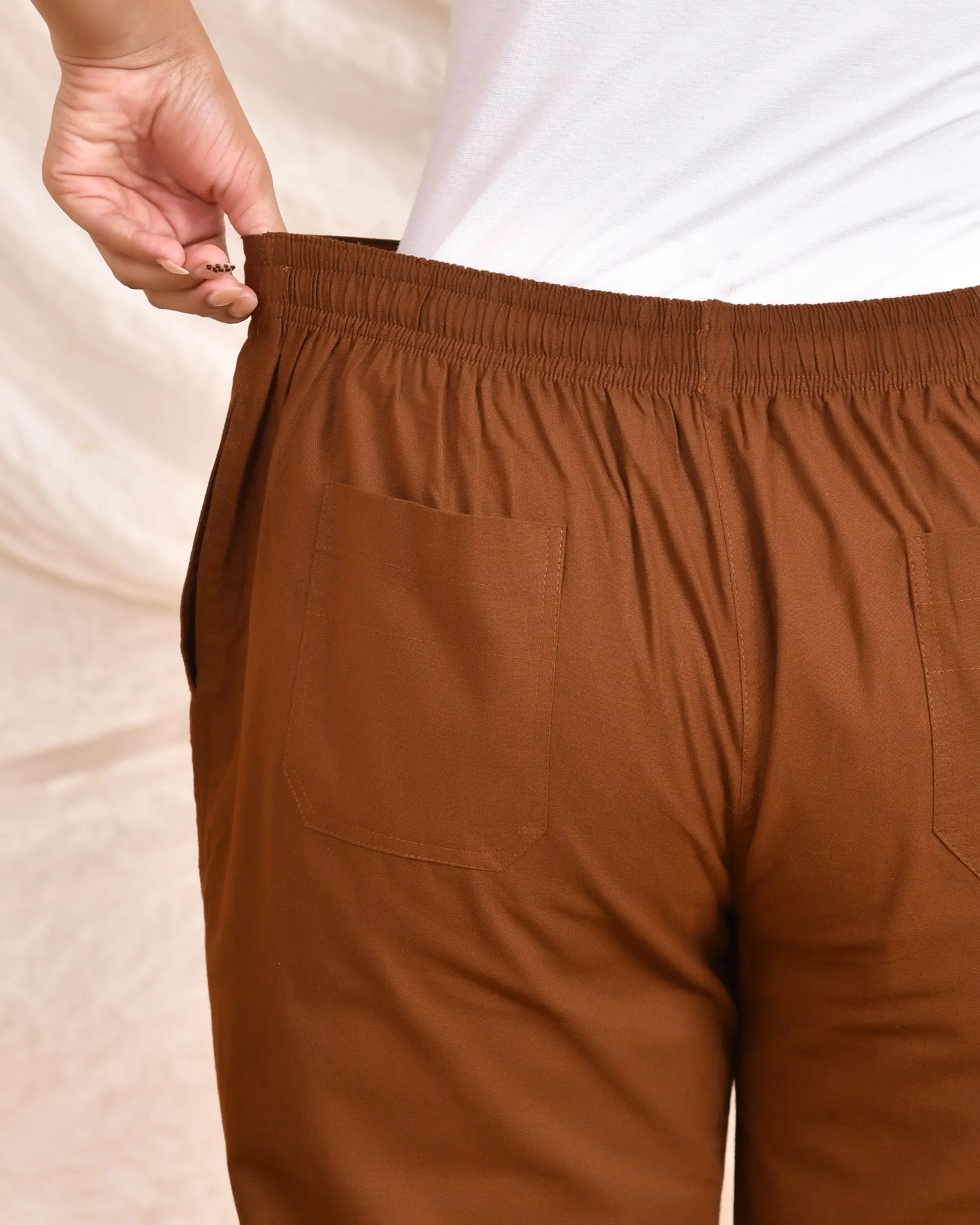 Coffee Brown Solid Straight Pants - Image 11