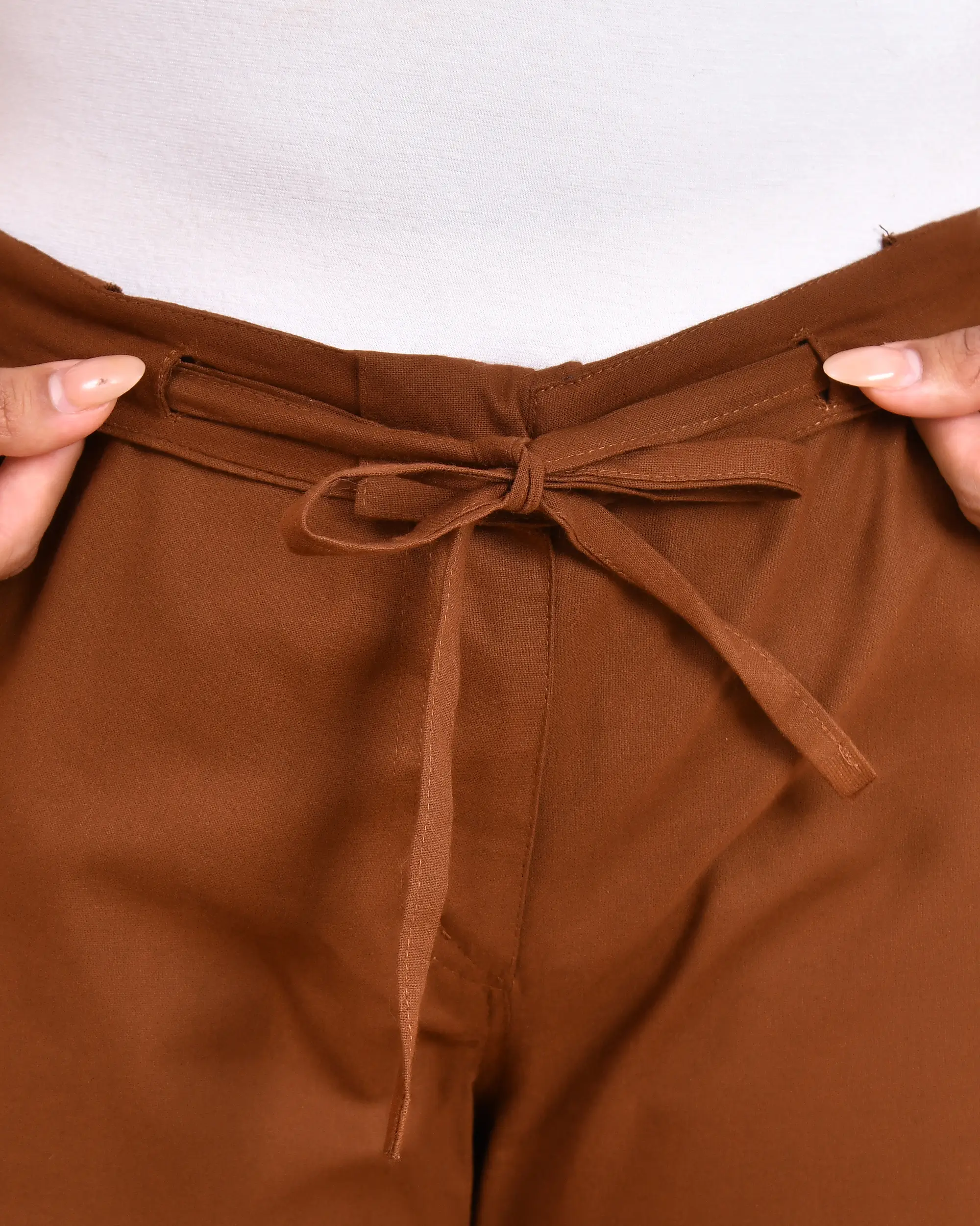 Coffee Brown Solid Straight Pants - Image 13