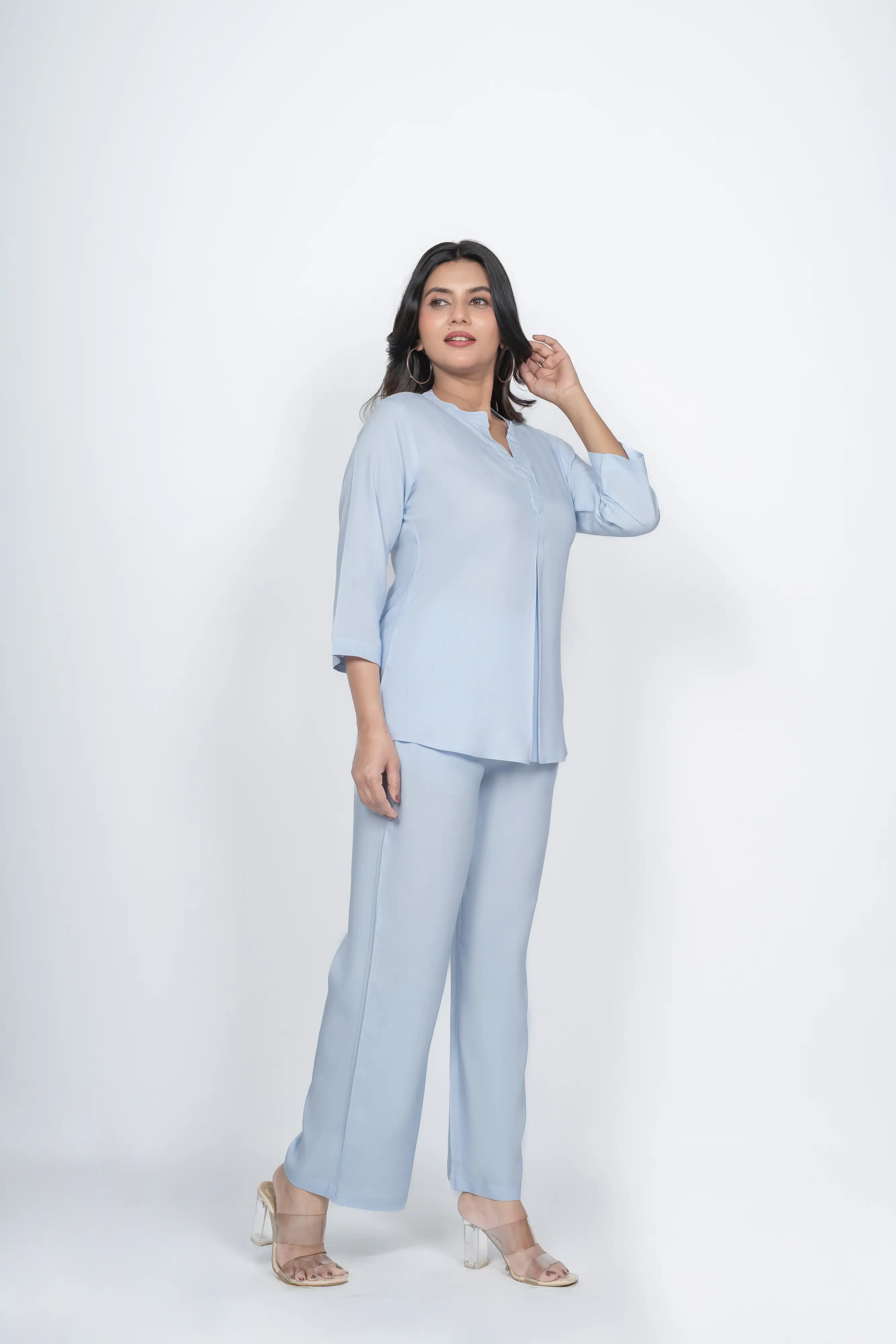 Powder blue Viscose co-ord set - Image 6