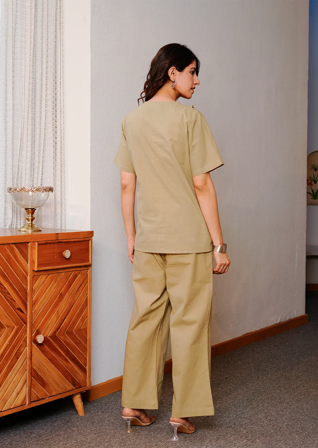 Beige Embroidered Co-ord Set - Image 4