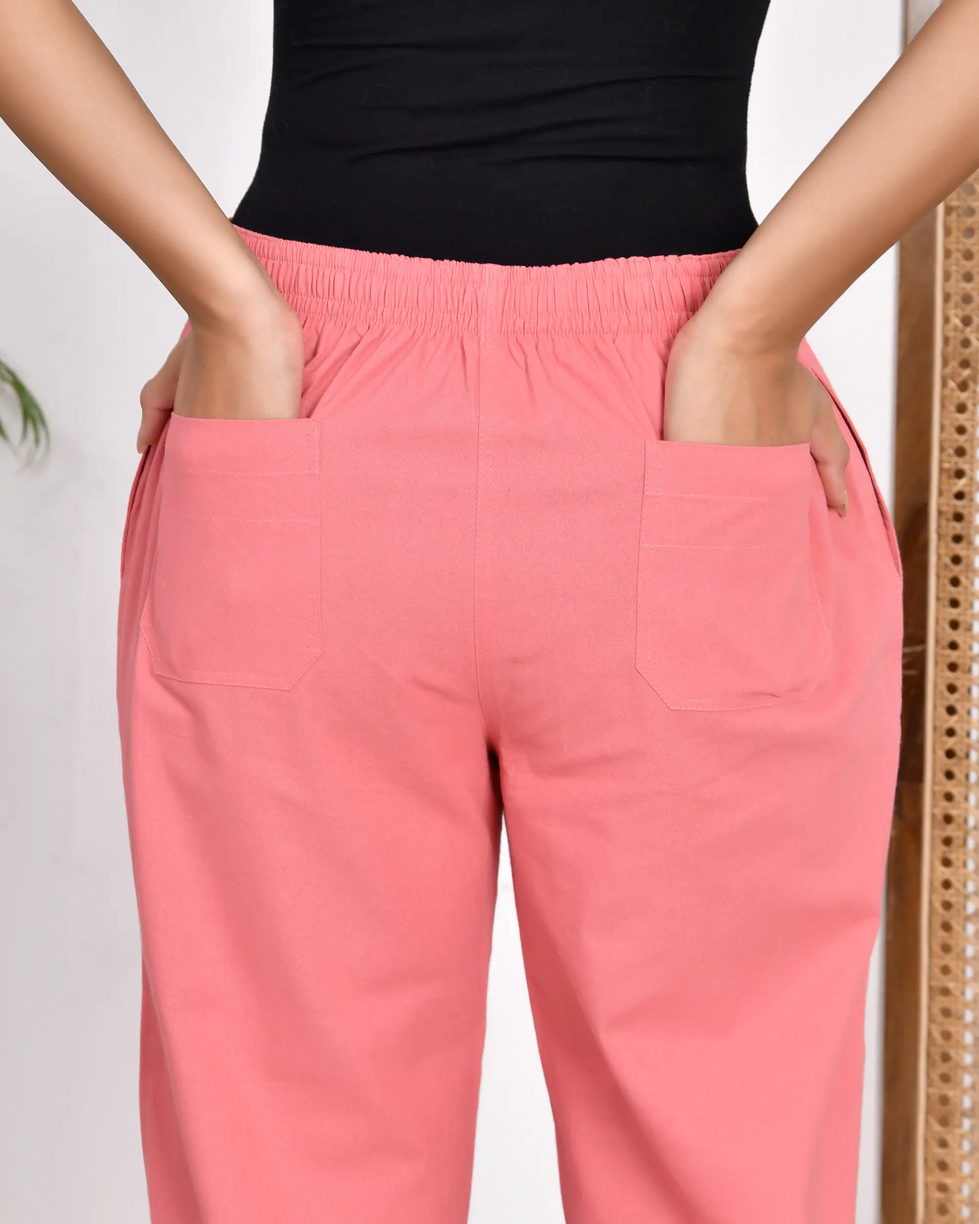 Peach Blossom Solid Straight Pants - Image 11