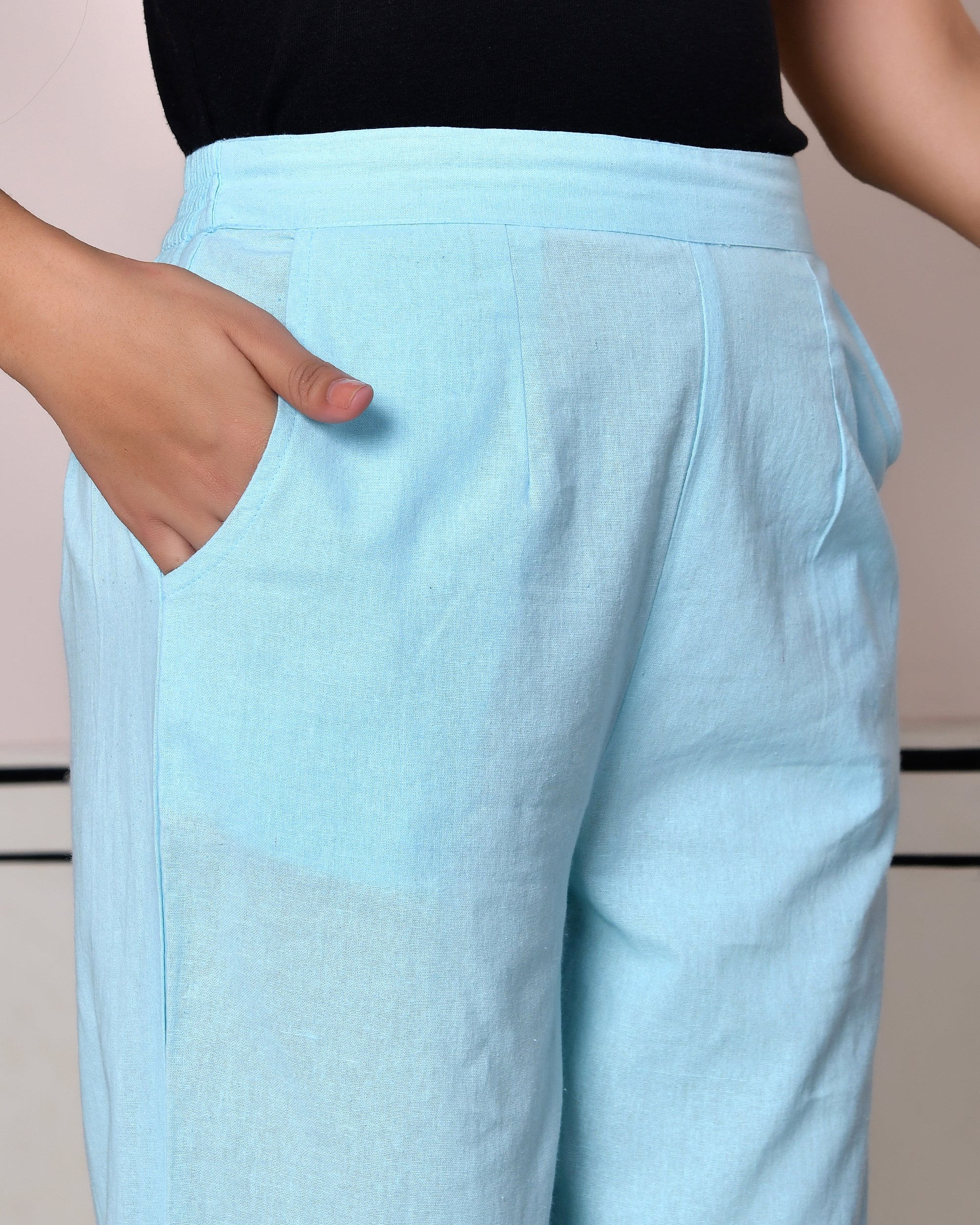SKY SOLID AIRY LINEN PANTS - Image 3